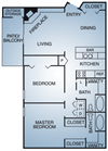 Regatta Apartments 2x2 B1 Floor Plan Regatta Apartments 2x2 B1 Floor Plan